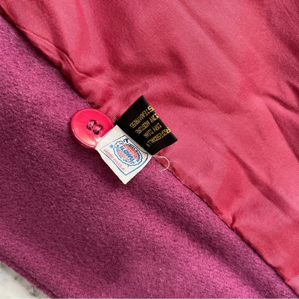 Vintage Rothschild Girls 4 Wool Coat Purple Black Velvet Bows Union Tag USA